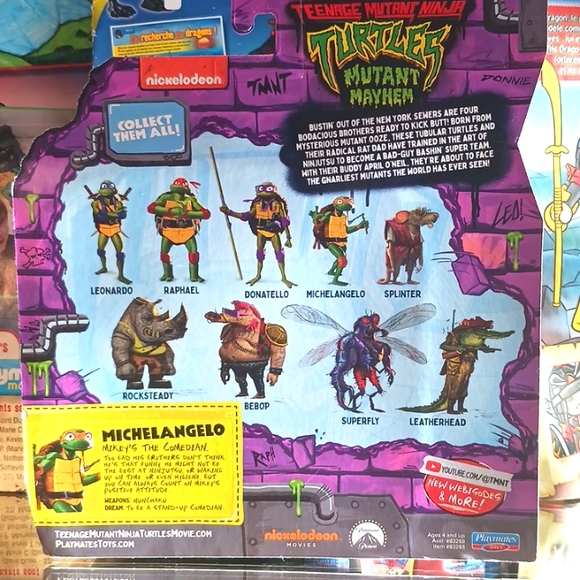 Nickelodeon Michelangelo The Entertainer TMNT-Playmates Toy,OneSize,Green Orange - Picture 3 of 7